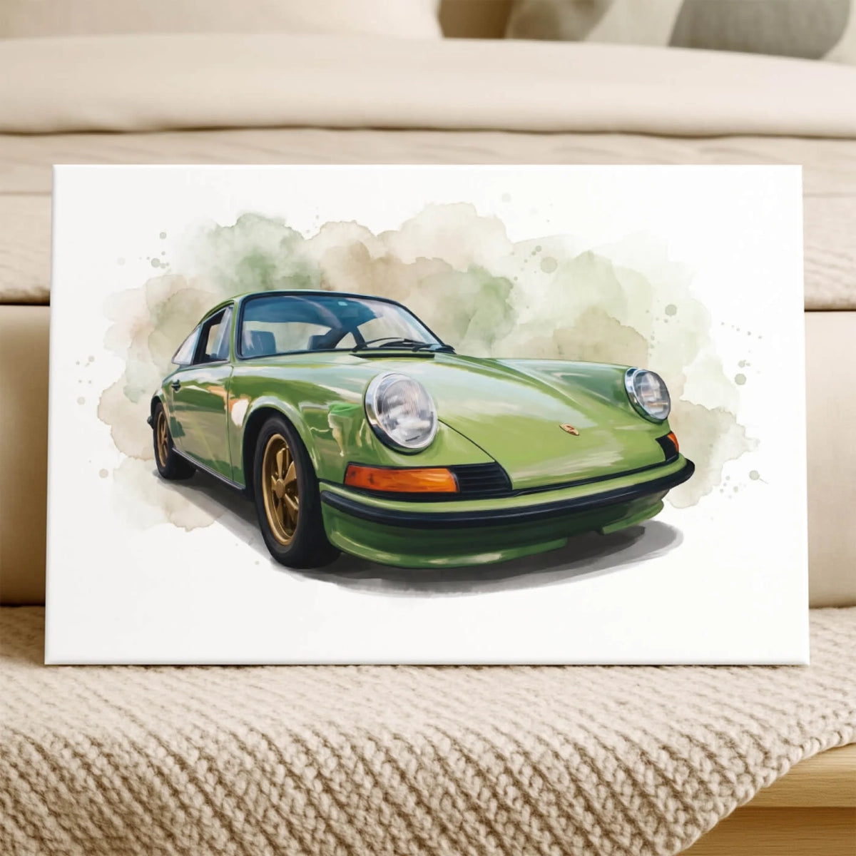 Auto Portrait im Aquarell-Stil nach Foto - Leinwand