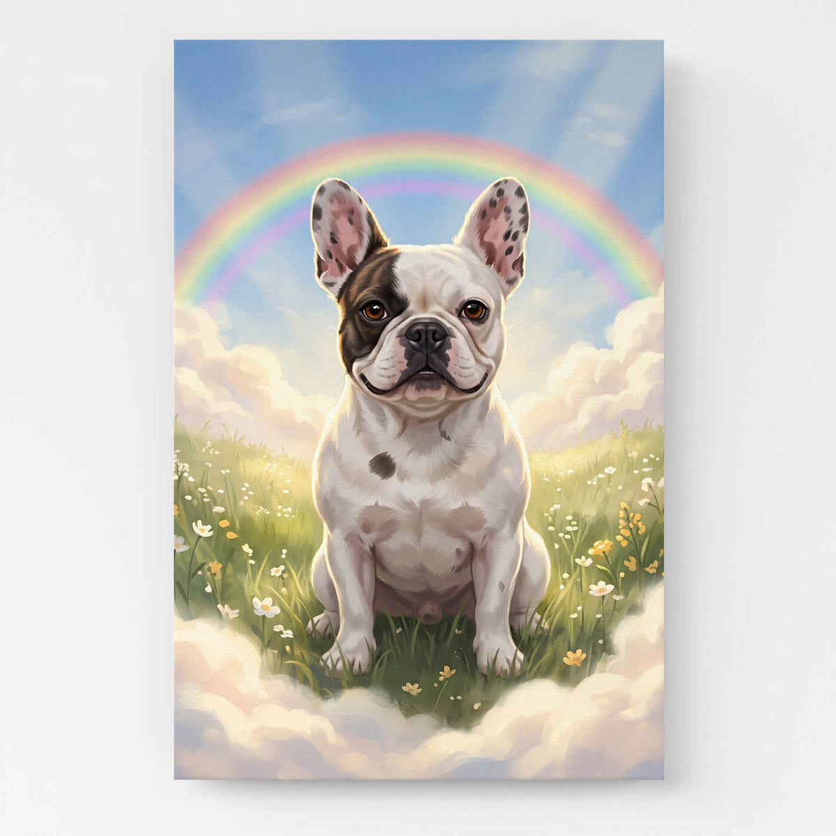 Hundeportrait an der Regenbogenbrücke nach Foto - Leinwand