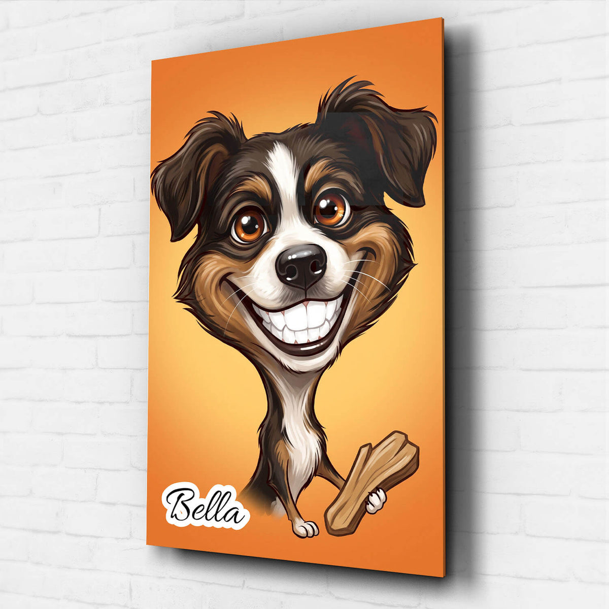 Hundeportrait im Karikatur-Stil nach Foto - Acrylglas