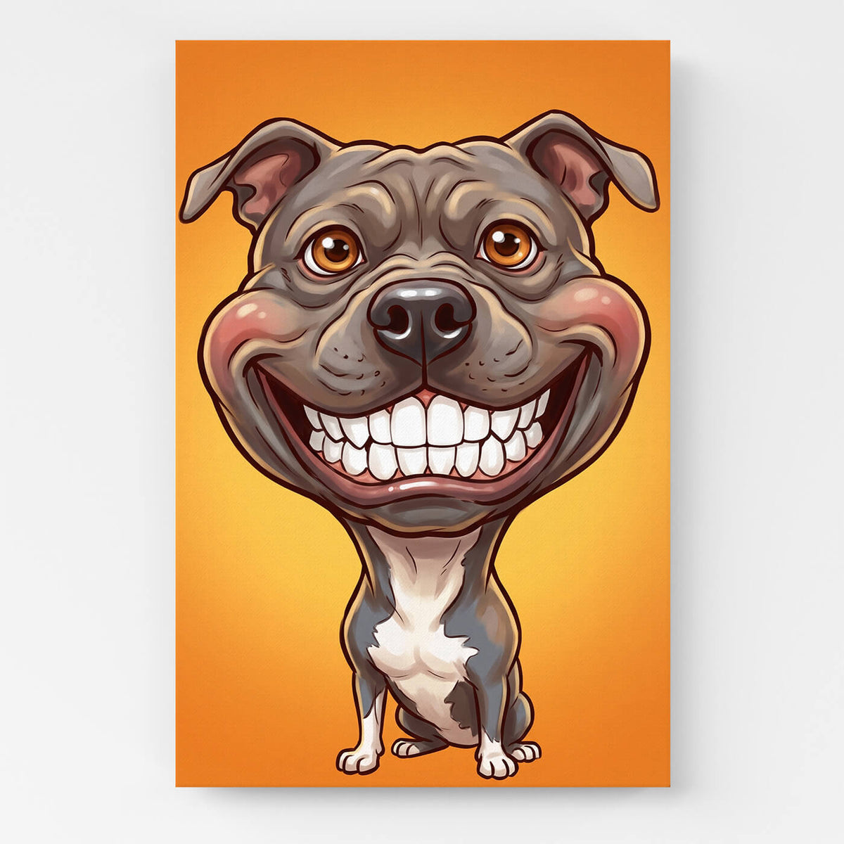 Hundeportrait im Karikatur-Stil nach Foto - Leinwand