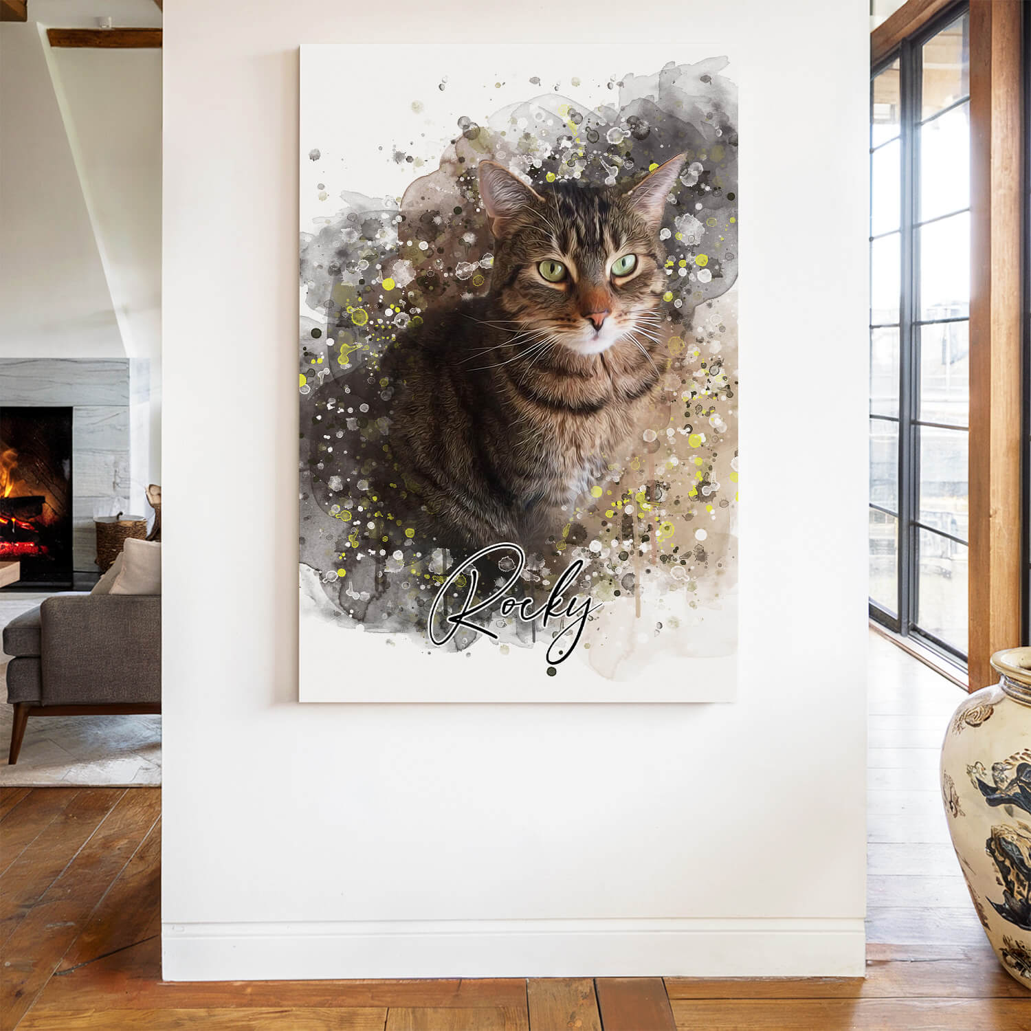 Katzenportrait Leinwand personalisiert