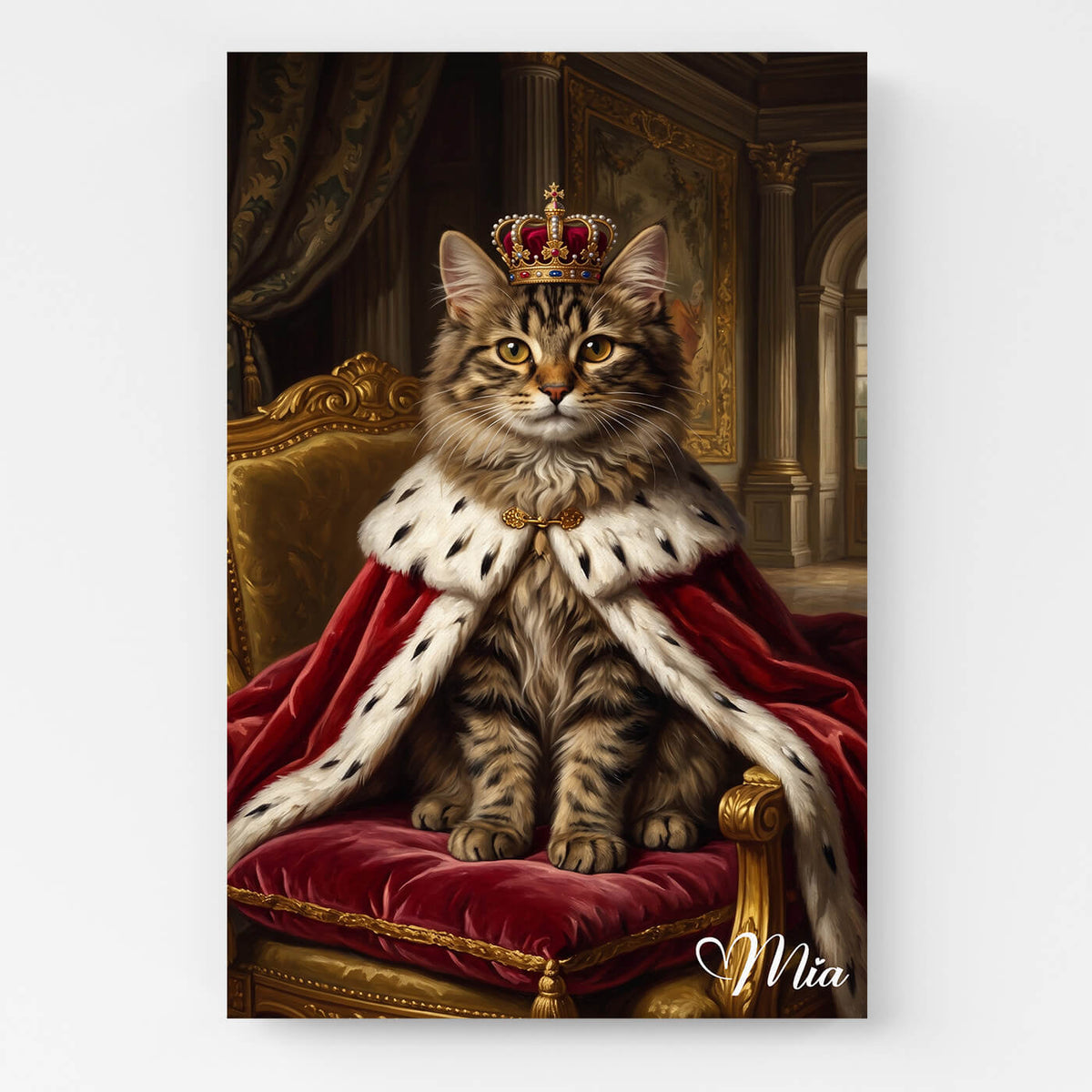 Katzenportrait im Renaissance-Stil nach Foto - Leinwand