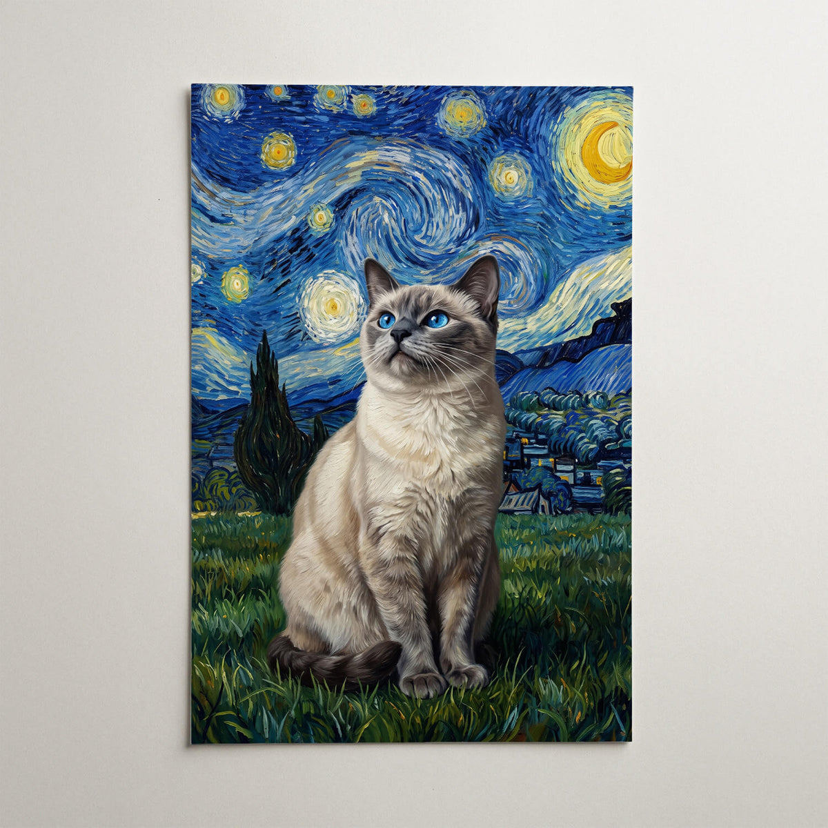 Katzenportrait im Van-Gogh Stil nach Foto - Poster