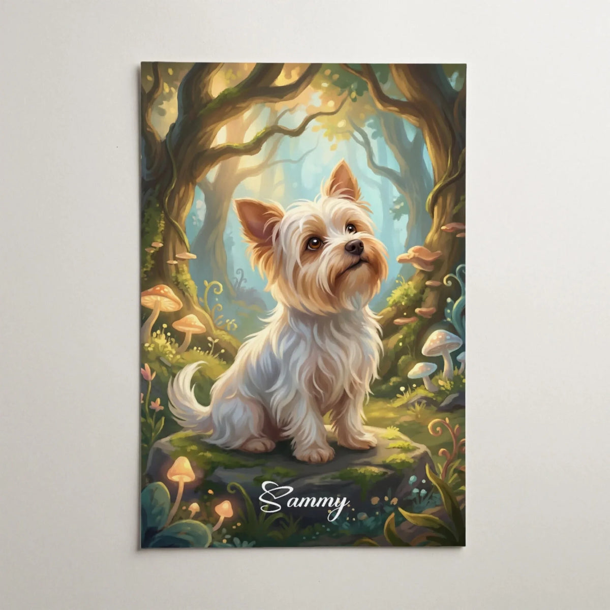 Hundeportrait im Fantasy / Cartoon Stil nach Foto - Poster