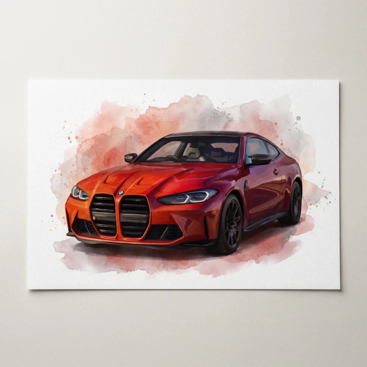 Auto Portrait im Aquarell-Stil nach Foto - Poster