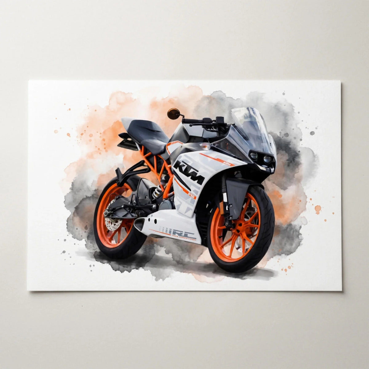 Motorrad Portrait im Aquarell-Stil nach Foto - Poster