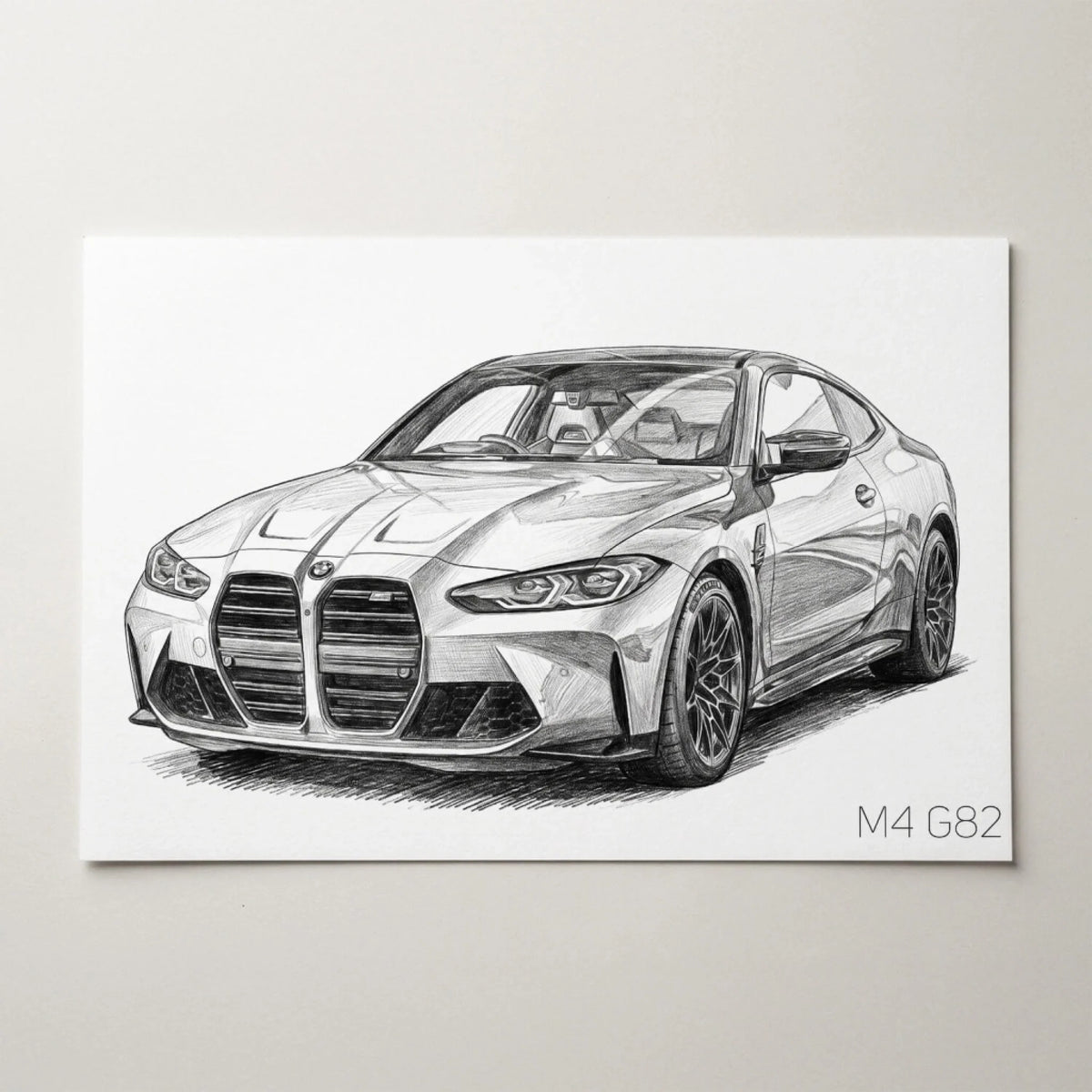 Auto Portrait im Bleistift-Stil nach Foto - Poster