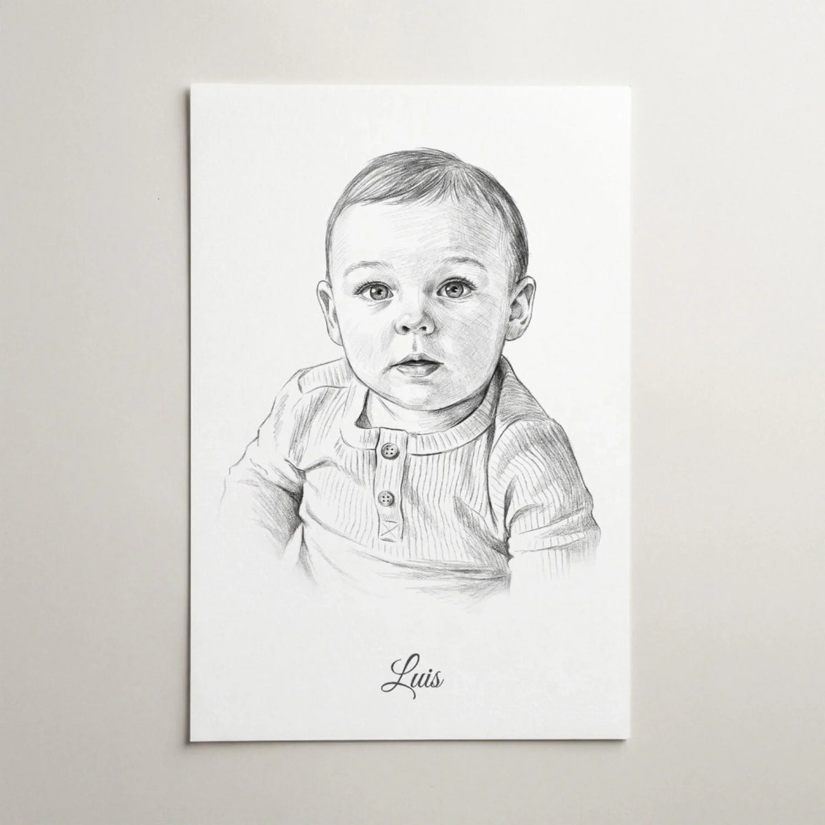 Babyportrait im Bleistift-Stil nach Foto - Poster