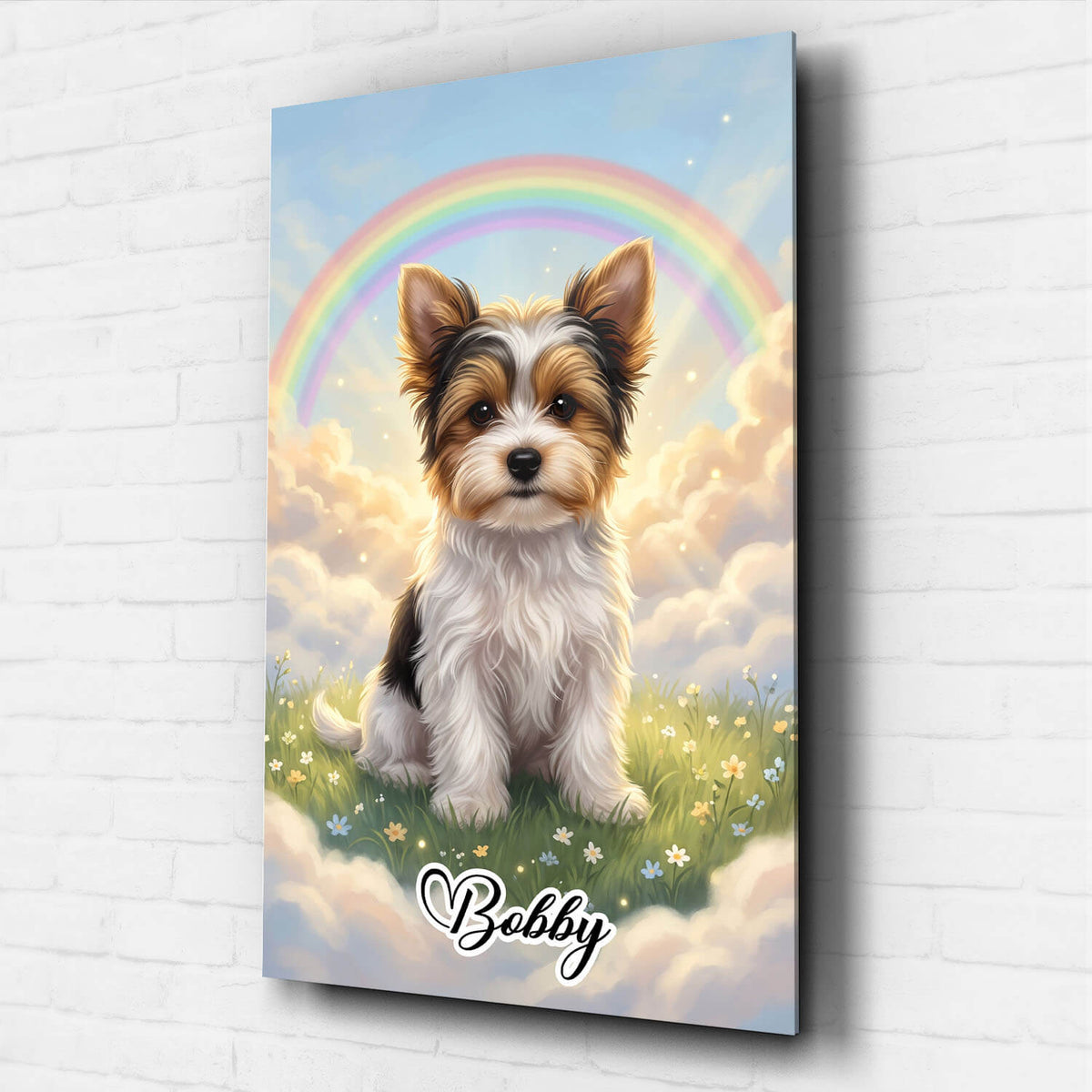 Hundeportrait an der Regenbogenbrücke nach Foto - Acrylglas