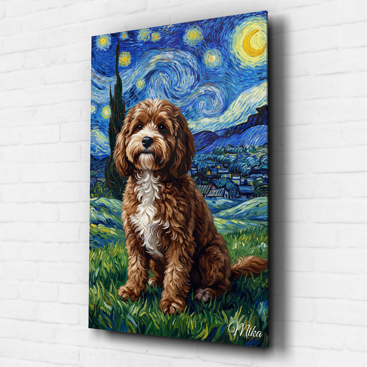 Hundeportrait im Van-Gogh Stil nach Foto - Acrylglas