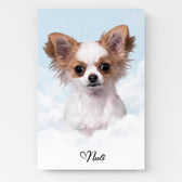 Katzenportrait auf Wolken nach Foto - Leinwand