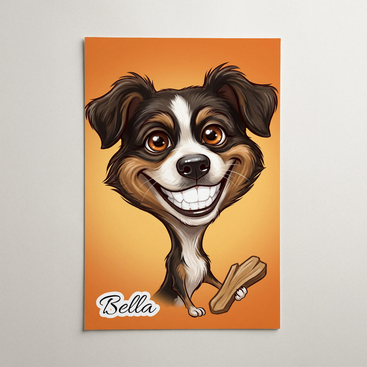 Hundeportrait im Karikatur-Stil nach Foto - Poster