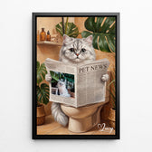 Pferdeportrait auf der Toilette nach Foto - Leinwand mit schwarzem Rahmen