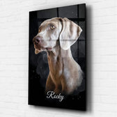 Hundeportrait im dunklen Aquarell-Stil nach Foto - Acrylglas