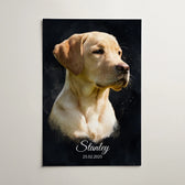 Hundeportrait im dunklen Aquarell-Stil nach Foto - Poster