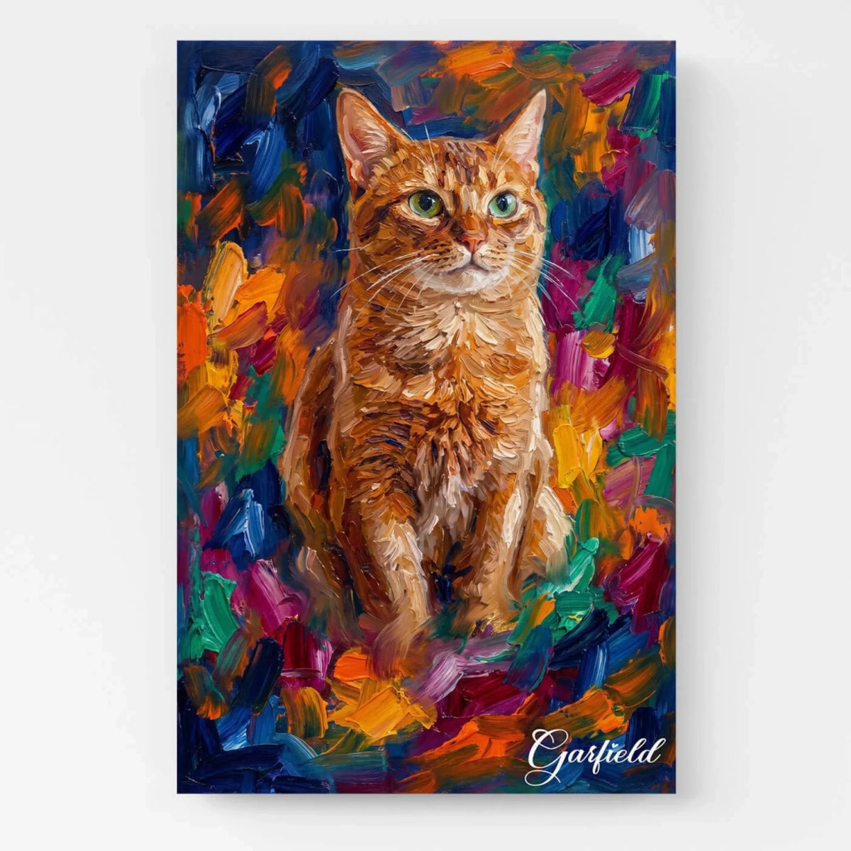 Katzenportrait im Pop-Art Stil nach Foto - Leinwand