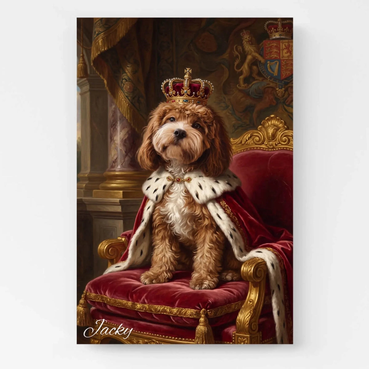 Hundeportrait im Renaissance-Stil nach Foto - Leinwand
