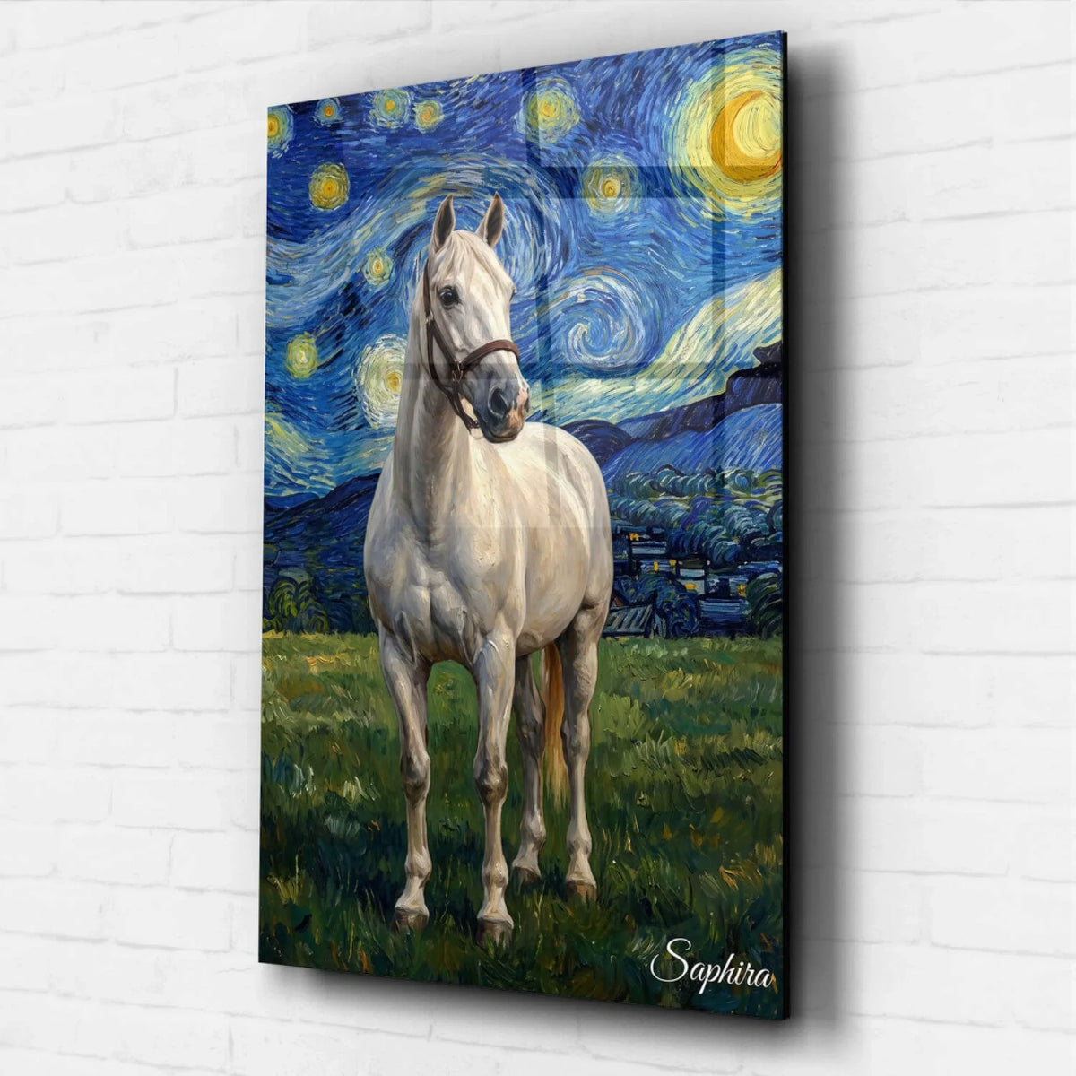 Pferdeportrait im Van-Gogh Stil nach Foto - Acrylglas