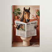 Hundeportrait auf der Toilette nach Foto - Poster